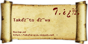 Takáts Éva névjegykártya